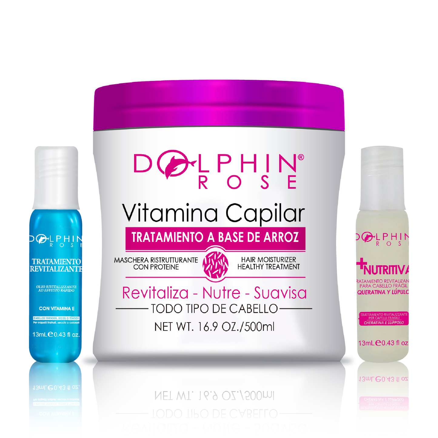 KIT REPOLARIZACION PROTEINA ARROZ X 500 - DOLPHIN ROSE