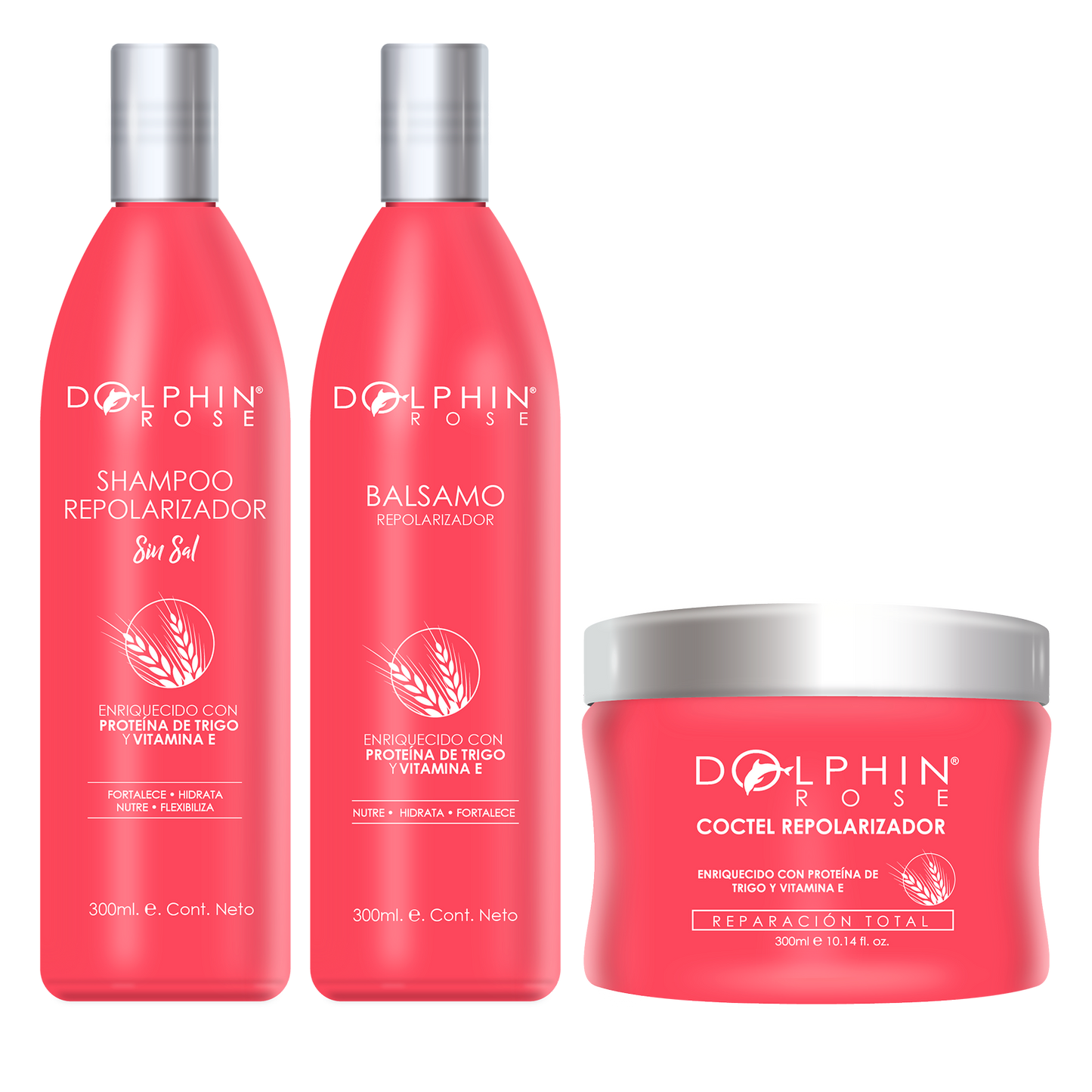 KIT REPOLARIZADOR X 300ML DOLPHIN ROSE