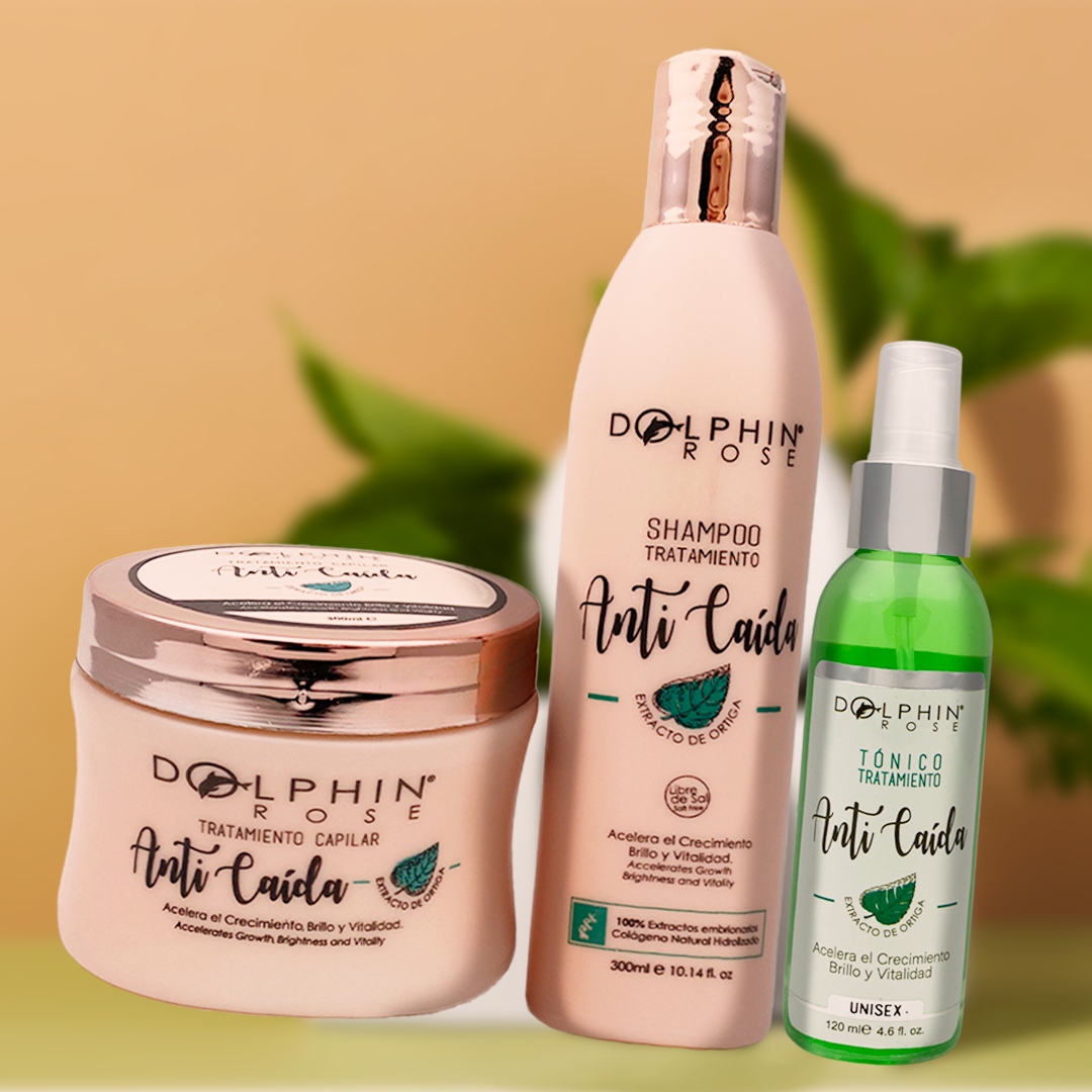 KIT DE LINEA ANTI CAÍDA + TONICO ANTI CAÍDA X 300ML - DOLPHIN ROSE