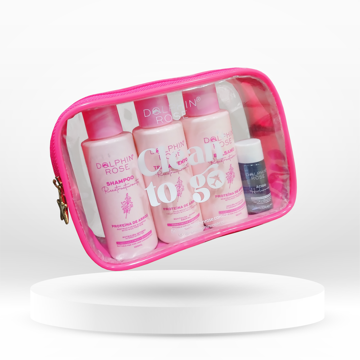 KIT VIAJERO  PROTEINA ARROZ X 100 ML+ AMP - DOLPHIN ROSE