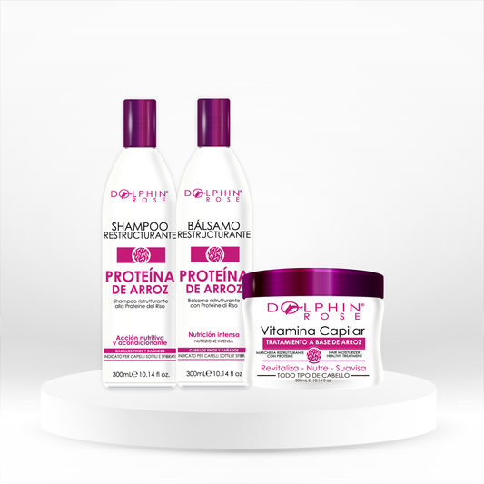 KIT PROTEINA DE ARROZ 300ML - DOLPHIN ROSE